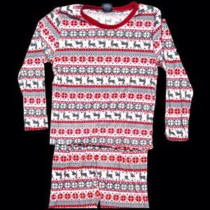 PJ's & Presents Size M Red, White, & Gray Christmas Pajama Set